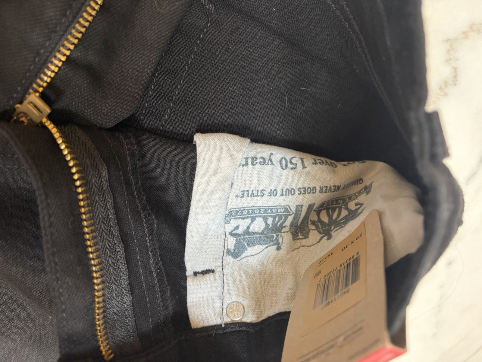 Levi's Slim Black Denim Jeans Stretch Low Rise 5-Pocket Classic Men's thumbnail 8