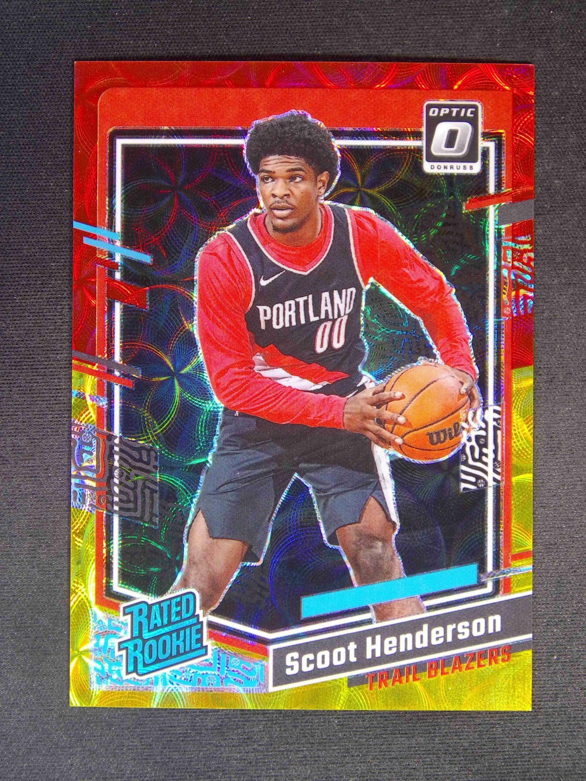 2023-24 Donruss Optic Scoot Henderson #239 RC Rated Rookie Red Gold Scope /99