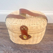 Daisy Tea Collectibles Pretend Play Tea Set Wicker Basket Mini Teapot Set