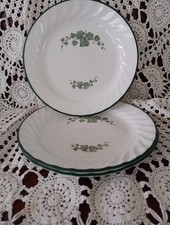 Set of 3 Corelle By Corning Callaway Ivy Green Edge Swirl 7 1/8" Salad Plates