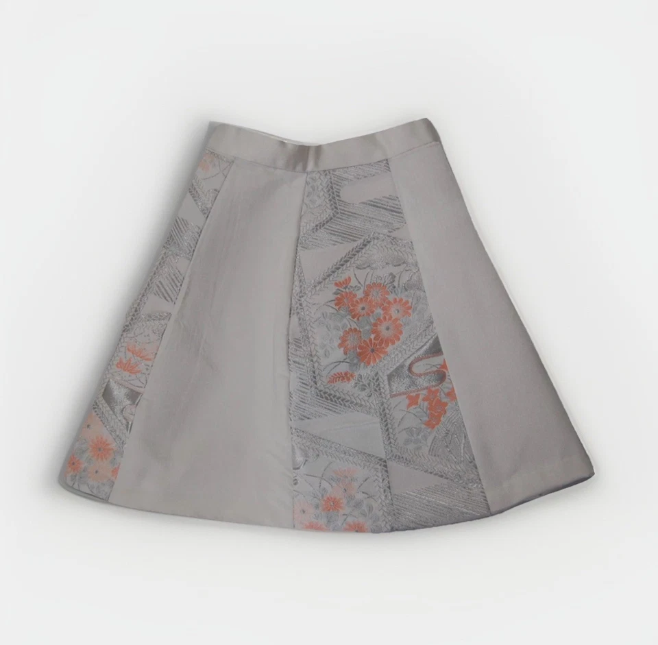 Muestra Falda Obi XXS - 100% Tela Kimono Seda - De Colección Fukuro Obi - Reciclada Japón Foto 4 de 4