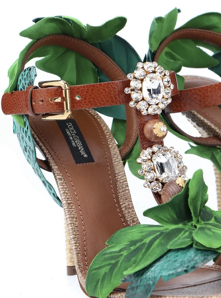 $1895 VESTIDO DOLCE GABBANA KEIRA VERDE BOSQUE JOYAS PIEL DE CARACOL SANDALIAS TACÓN 7 Foto 3 de 4