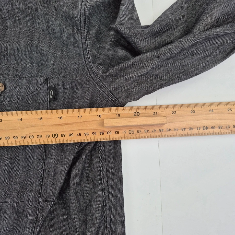 Camisa OAKLEY azul medio para hombre 100 % algodón con botones manga larga - Imagen 3 de 4