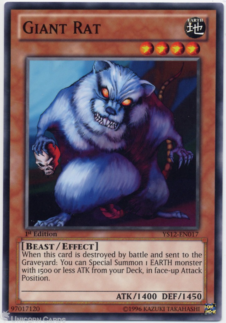 YS12-EN017 Giant Rat 1st Edition Mint YuGiOh Card