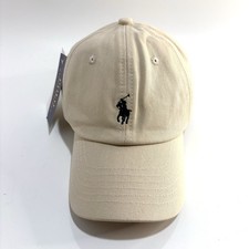 Polo Ralph Lauren Men's Cotton Chino Adjustable Baseball Cap Tan/Black logo New