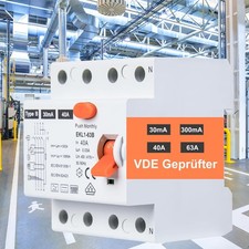 FI Fehlerstromschutzschalter Typ B 40/63A 30/300mA RCD Wallbox E-Auto Solarpanel