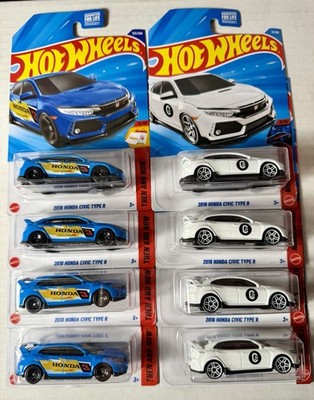 HOT WHEELS 2025 #123 BLUE & 2026 #11 WHITE 2018 HONDA CIVIC TYPE R
