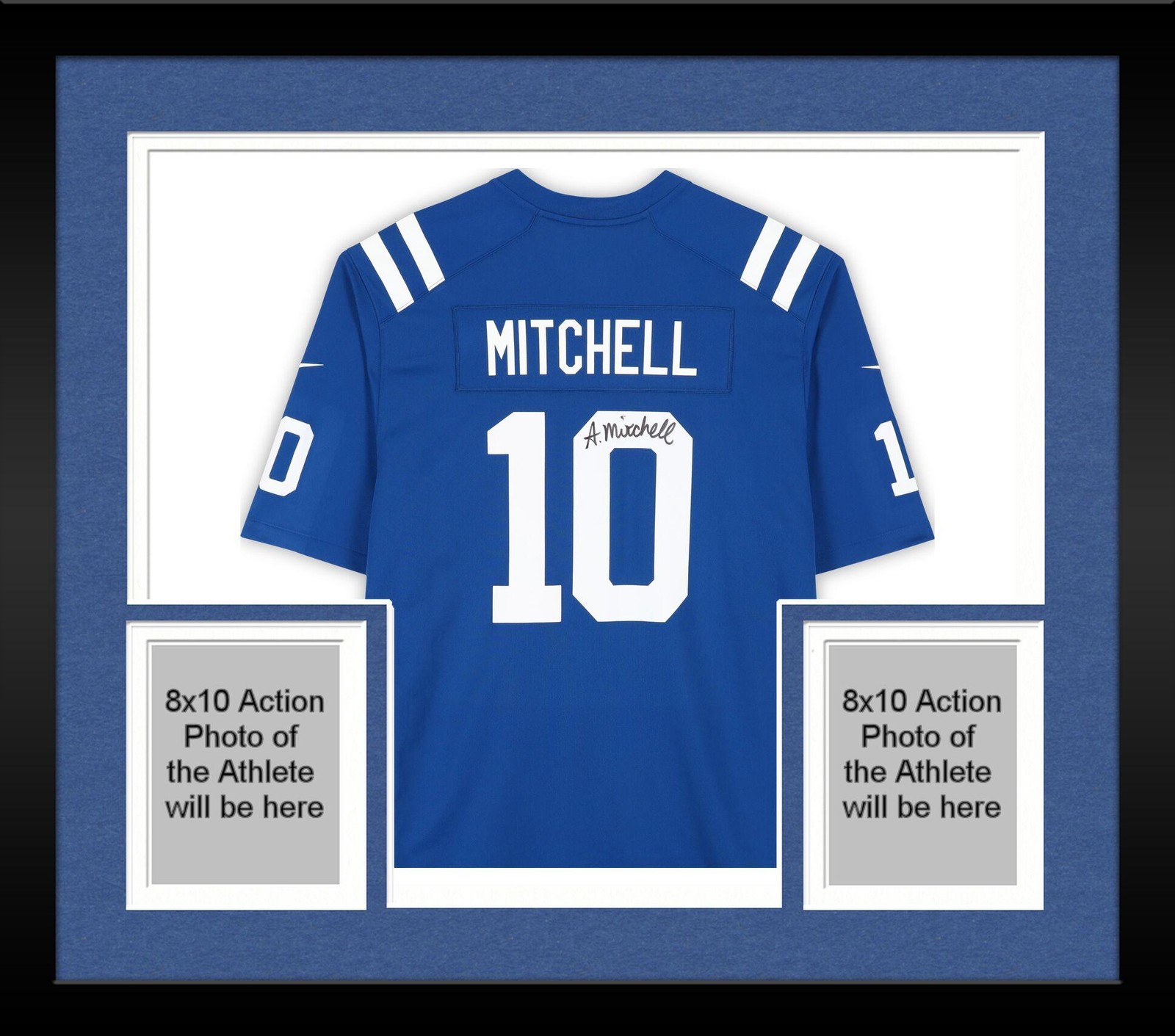 Adonai Mitchell Autographed Signed Indianapolis Colts Framed Nike Blue Game Jersey 