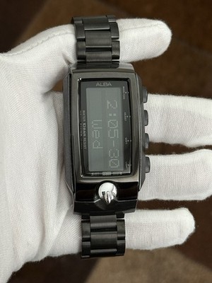 Rare Vintage Seiko Alba Spoon Web W440-X006 Men's Digital Watch