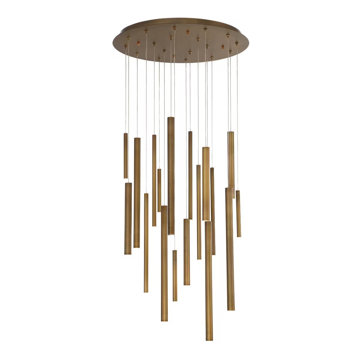 Antique Brass LED Chandelier Light from the Santana Collection