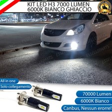 KIT LED H3 OPEL CORSA D fino al 2010 CANBUS 7000 LM 6000K FENDINEBBIA ALL IN ONE