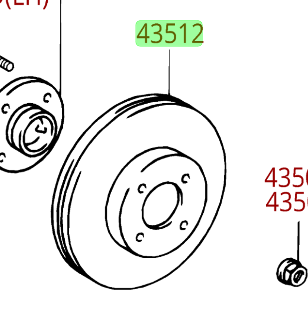 Toyota Camry 2004 Front Pads, Rotors, & Shims Set Genuine OEM OE