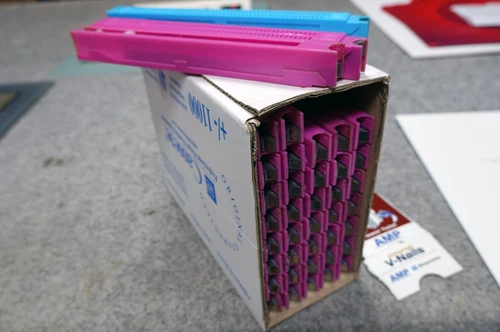 Box of 40 RELOADED Cassese 7mm underpinner cartridges. With ALFAMACCHINE wedges
