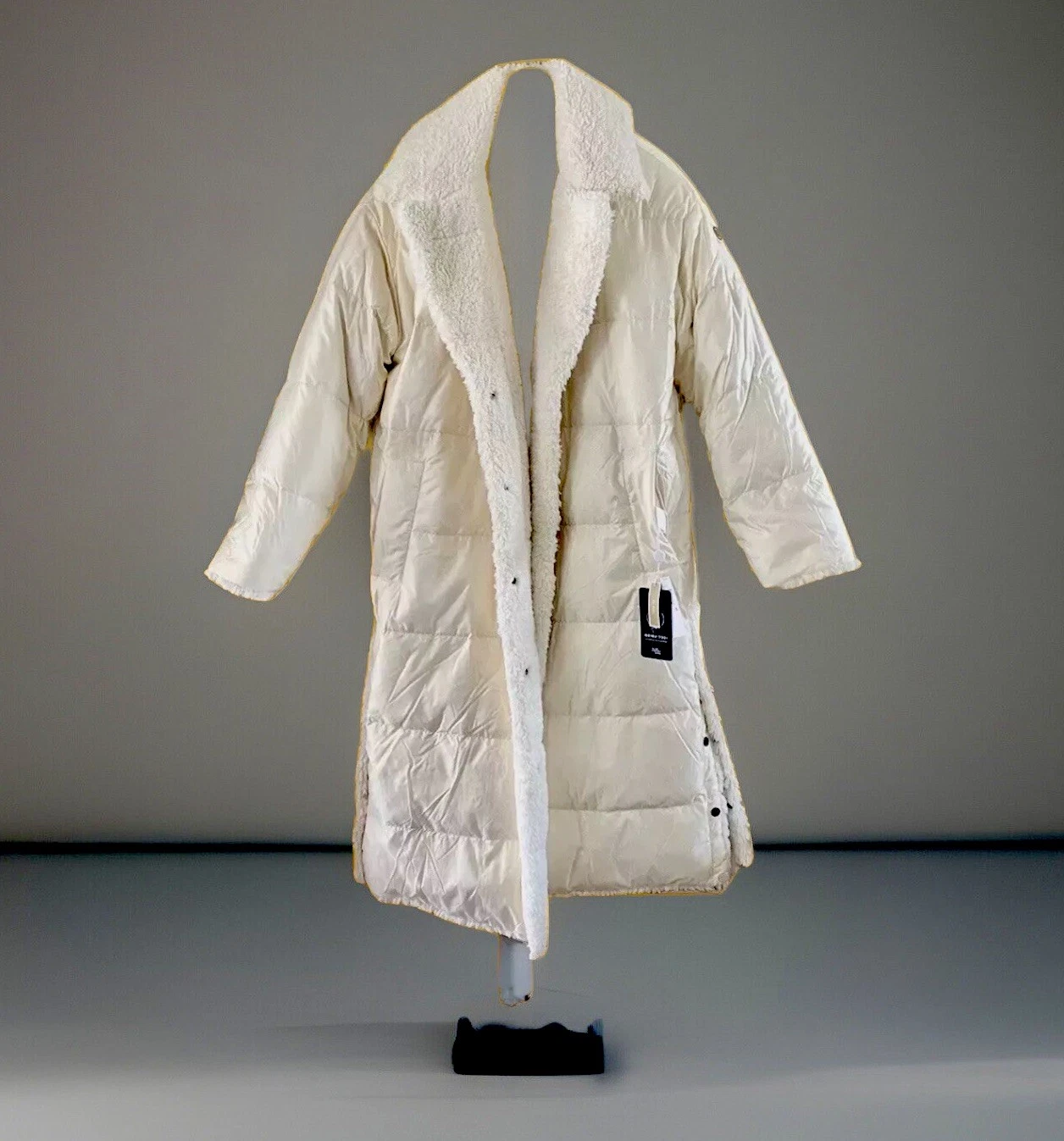 Cappotto Michael Kors edizione limitata panna reversibile imbottito e pelliccia sintetica. Taglia L nuova con etichetta