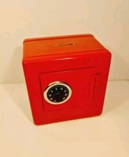 Mini Red Metal Combination Lock Money/Coin/Cash Safe Box - Gift Toy Piggy Bank