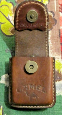 Vintage 1990's leather Zippo lighter holster for belt by Camel