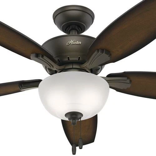 52" New Bronze Indoor LED Ceiling Fan Burnished Mahogany Cherry Blade Bowl Lamp - Image 2 of 4