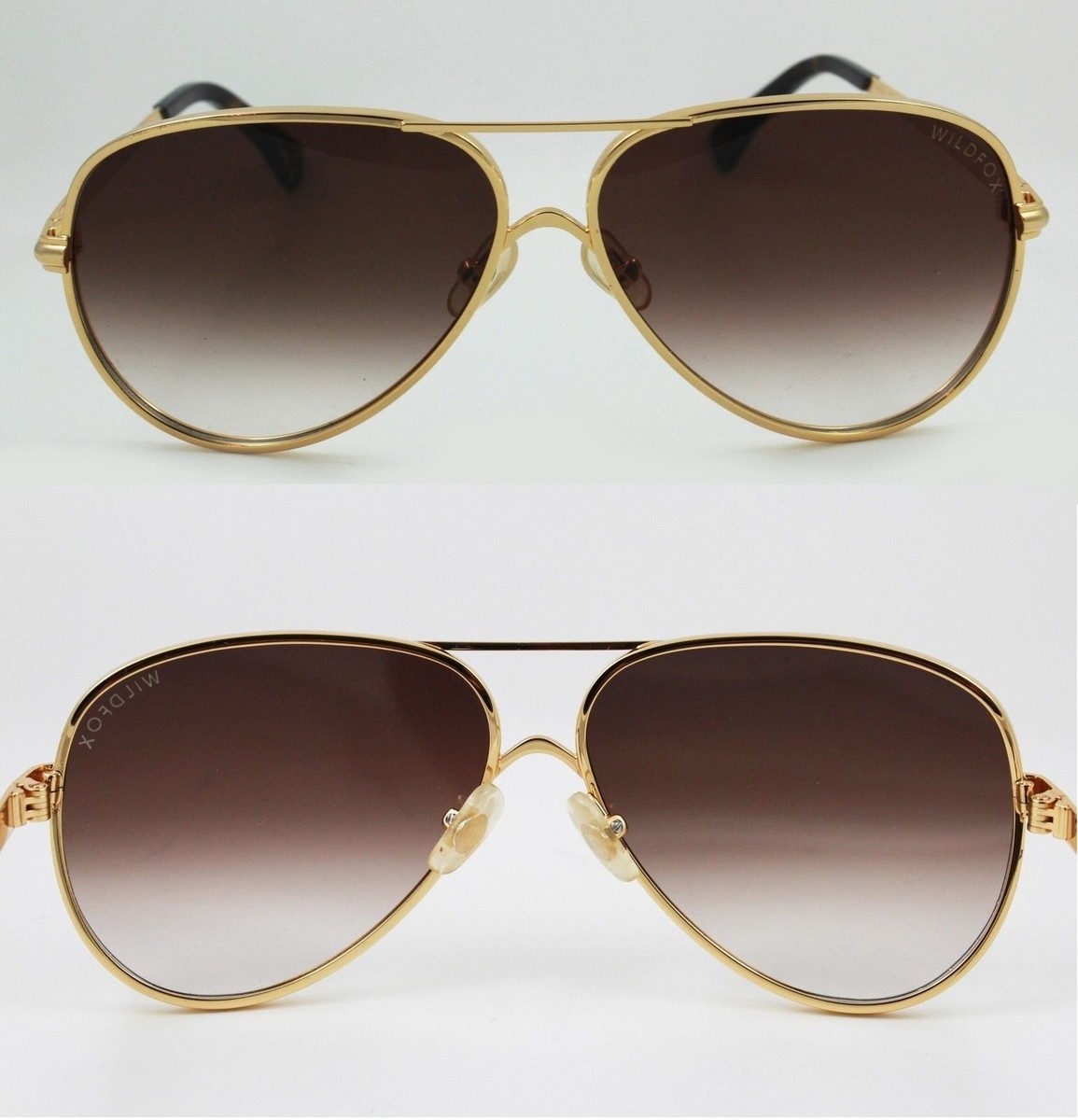 Wildfox Airfox 2 Aviator Sunglasses Gold with Tortoise Tips  display picture 3