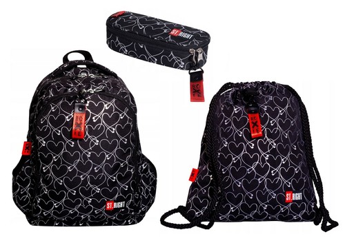 St.Right Roxie Cuffie Argento set Zaino Grande,Astuccio,Sacca Sport Borsa  scuola | eBay