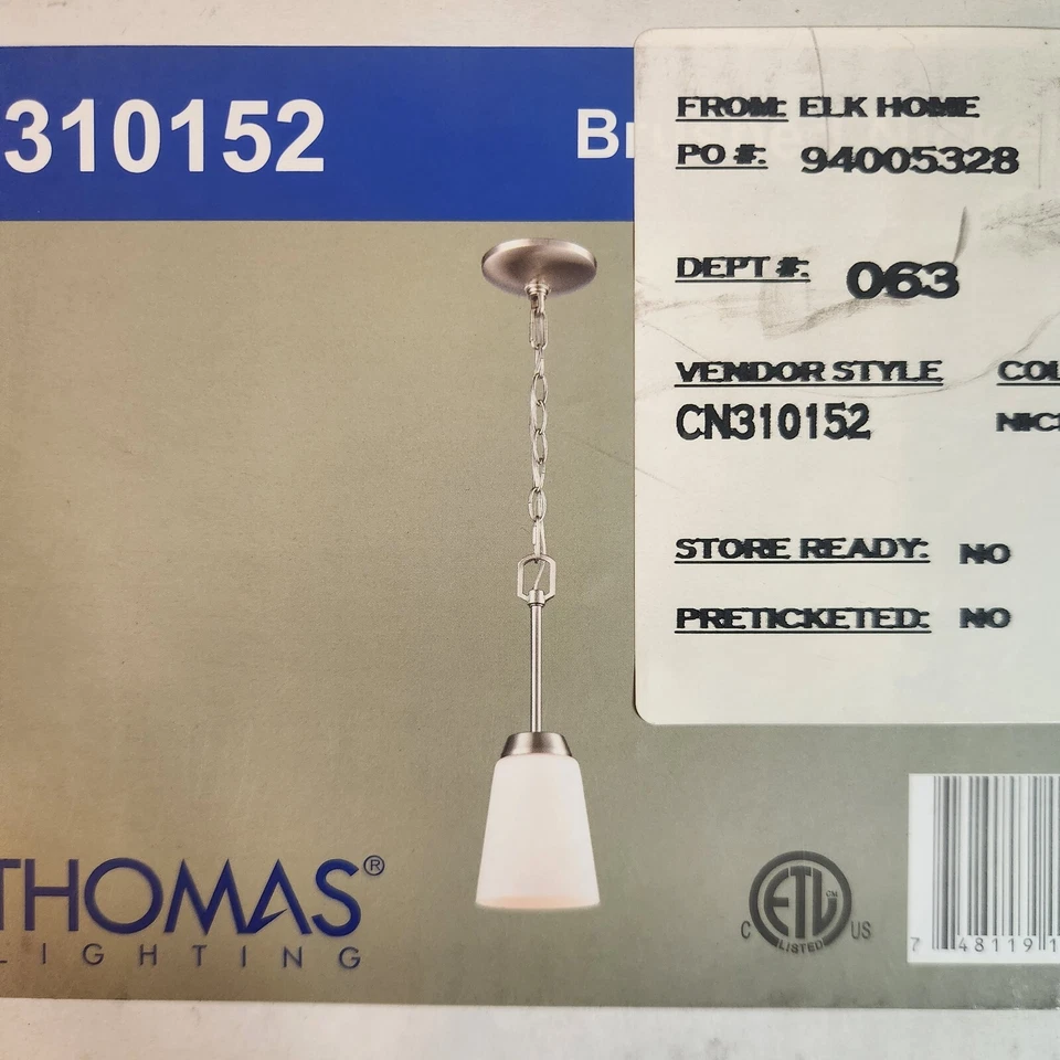 Thomas Lighting 5" Wide 1-Light Mini Pendant- Brushed Nickel by Elk Home... - Image 2 of 4