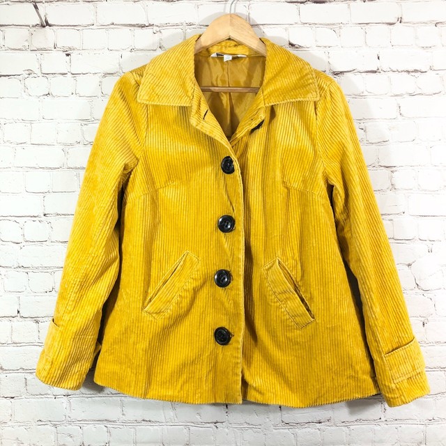 RELATIVITY Womens Corduroy Mustard Yellow Jacket Size PM eBay