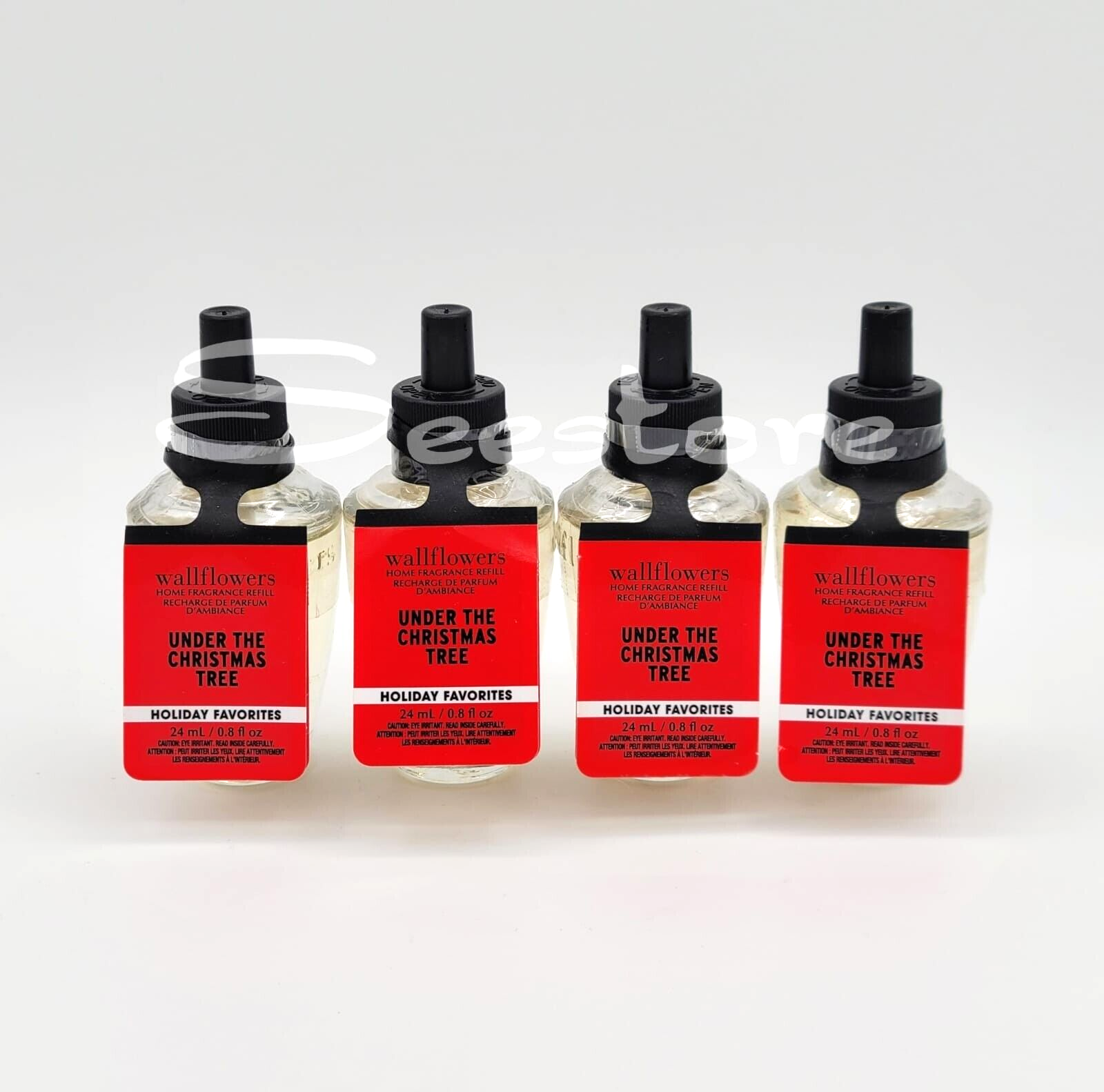 4 Bath & Body Works Under the Christmas Tree Wallflowers Fragrance Refill Bulb-image