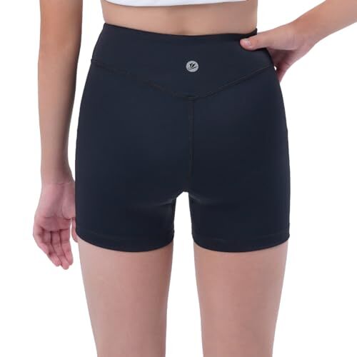 Girls 3" Spandex Volleyball Compression Shorts Large Regular Fit Black