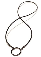 LA LOOP Black Braided Leather w/ Gunmetal Silver LA LOOP Eyeglasses Leash 587BLG
