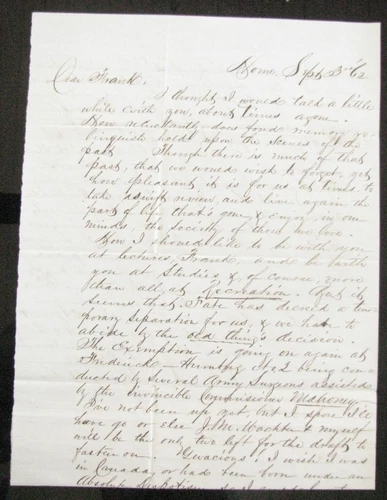 CIVIL WAR FREDERICK MARYLAND HILARIOUS DRAFT DODGER  LETTER ANTIETAM CAMPAIGN