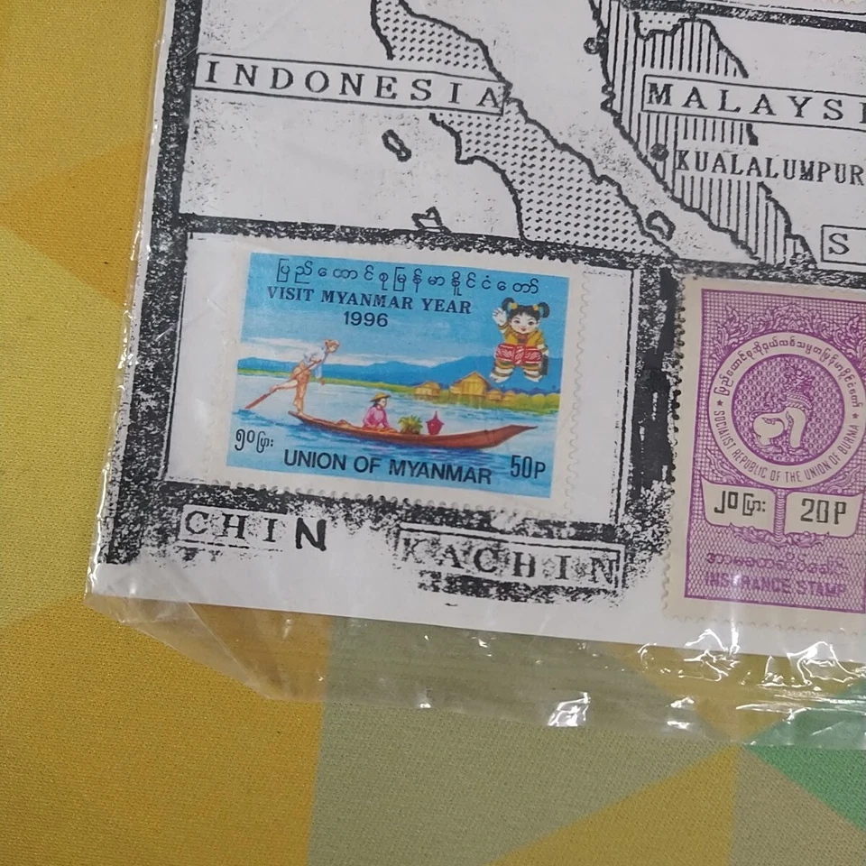 Lote de 11 sellos de la Unión de Myanmar (Birmania) página de colección de estampillas VARIOS SELLOS Foto 2 de 4