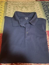 CHAMPION GOLF Polo Shirt Mens Large Navy Vented Stretch Classic Preppy Casual SS