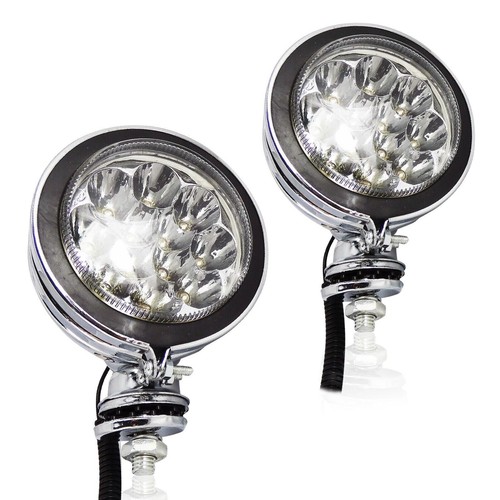 1x 4" Chrome Car Van Bus Front LED Lights 12V Spot Fog Halogen Round Lamp 12V - Picture 8 of 11