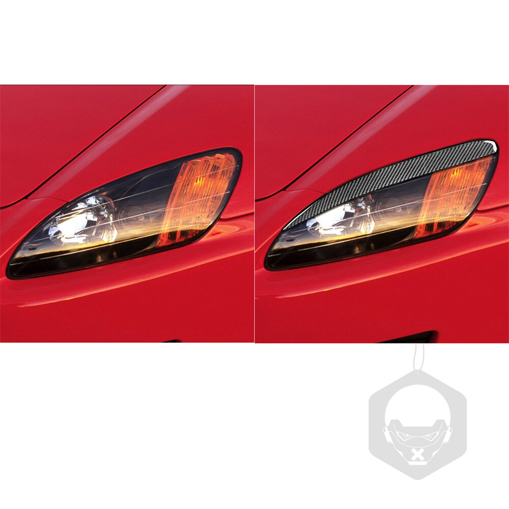 Carbon Fiber Front Headlight Eyelids Eyebrow Cover Fit For Honda S2000