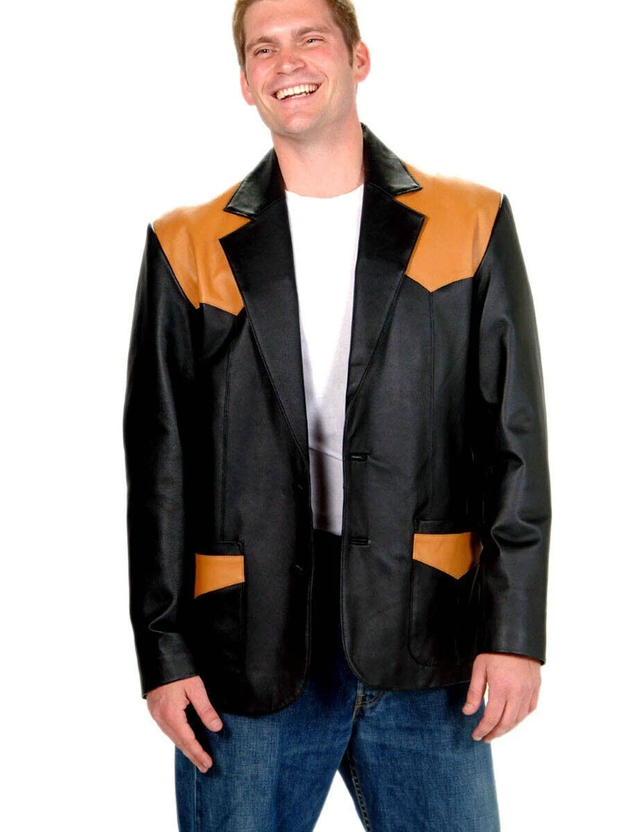 Men's Genuine Soft Lamb Touch Leather Classic Western Blazer Handcrafted
