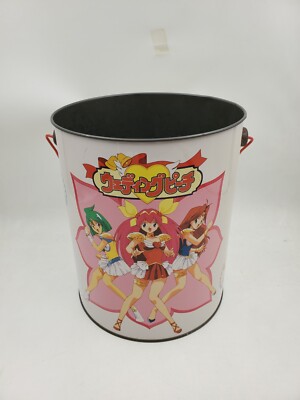 Anime Wedding Peach Lily Daisy Large Metal Round Container Japan Kabaya USED