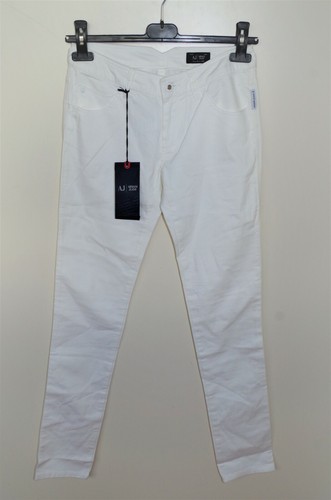 Armani Jeans Sz 33 mujeres Ceñido Ajustado Pantalones Pantalones Blanco de  Verano de Jean Denim | eBay