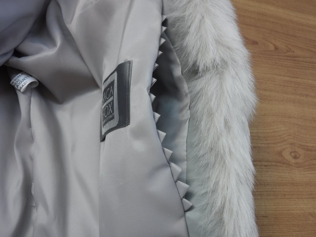 SAGA FOX Guarantee of Quality Hook Button Up Genuine Fox Fur Coat