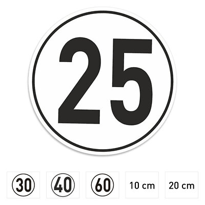 km/h Aufkleber I Größe Ø 10 cm I Geschwindigkeitsaufkleber für Kraftfahrzeuge 