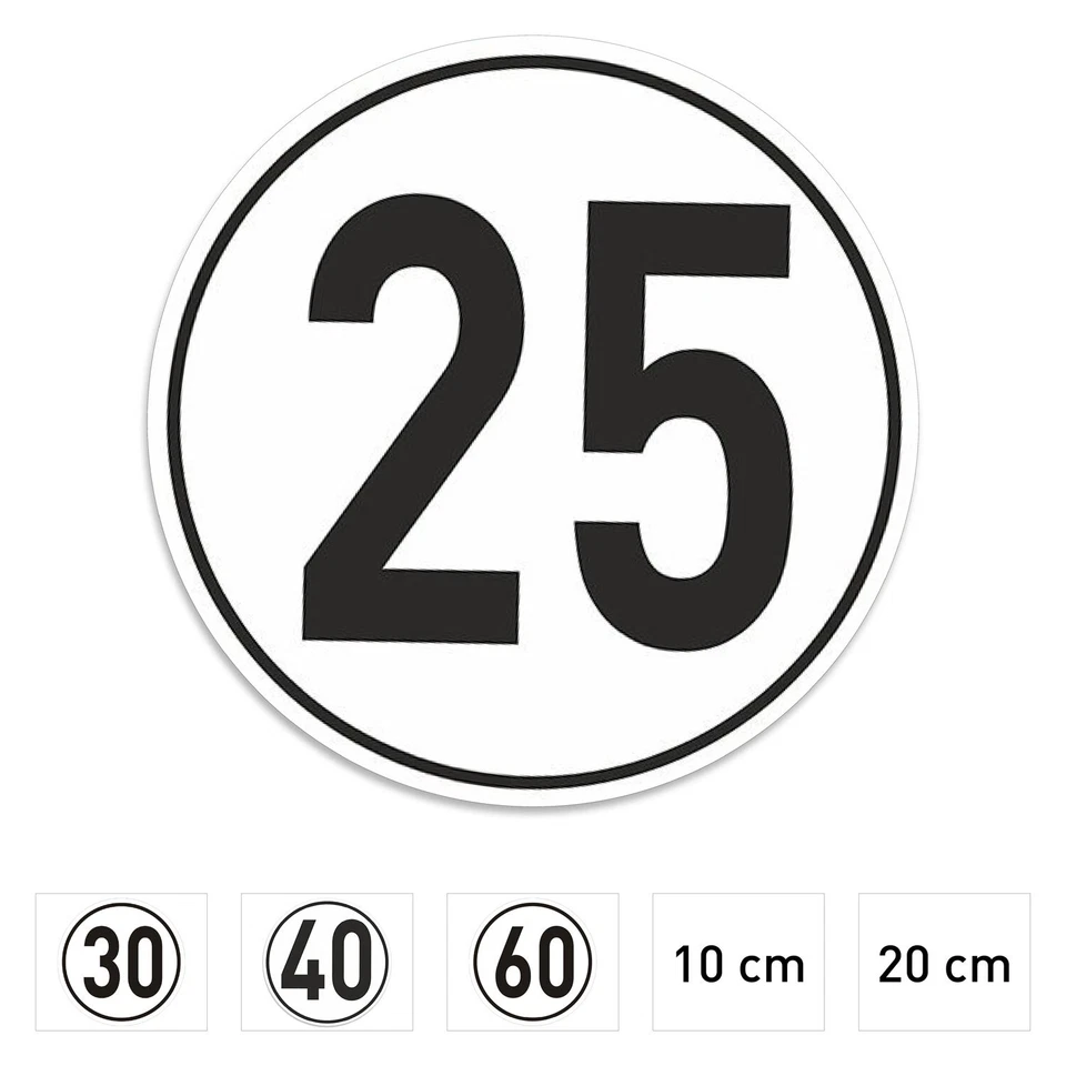 EASYDRUCK24DE km/h Aufkleber I Größe Ø 10 cm I Geschwindigkeitsaufkleber für Kraftfahrzeuge