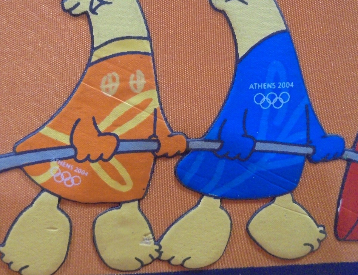 OLYMPIC GAMES ATHENS 2004 PHEVOS & ATHENA MASCOTS ADVERTISIGN
