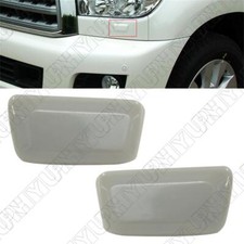 2Pcs Grey Front Headlight Washer Nozzle Covers Fits For Toyota Sequoia 2008-2020