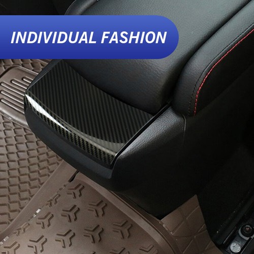 For Honda Civic 2016-2021 Interior Central Armrest Box Panel Carbon Fiber Black