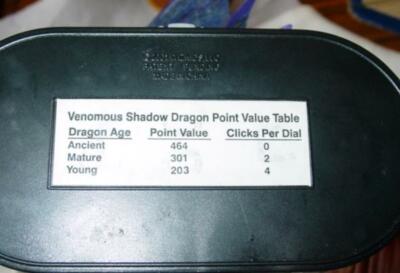 ゲームキャラクター Venomous Shadow Dragon Point Value Table 2001 Wizkids Mage Knight Rebellion : Venomous Shadow Dragon