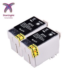 2 Black Ink Catridge For Use in Epson WF-7620TWF WF-7710DWF WF-7715DWF