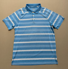 Oakley Shirt Mens Medium Blue White HYDROLIX Performance Golf Polo Regular Fit