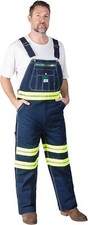 Liberty Men's Hi-Vis Bib Coverall Denim Blue Orange