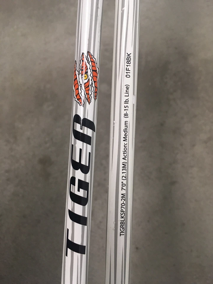 2 Shakespeare Tiger Spinning Rods 7’ Fresh/Saltwater Catfish/Trolling Med BLACK - Image 2 of 4