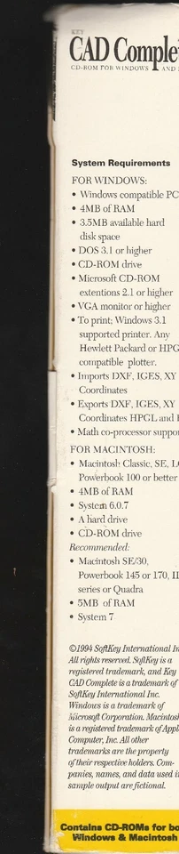 Key CAD Complete CD-Rom Software by Softkey for Windows 95 / 3.1 & MAC - Image 4 of 4