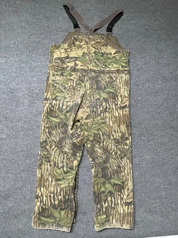 Vtg 10X Overalls Mens XLT Gore-Tex Rainwear Realtree Hunting Camo Bib Distressed - Image 2 of 4