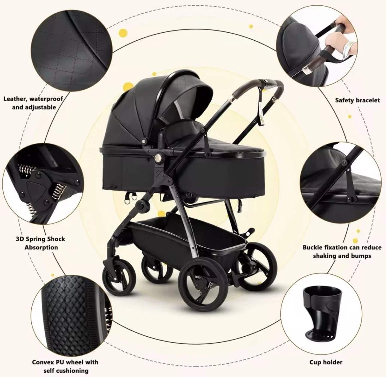 Baby 3 in 1 Is Pram And Pushchair Baby carriage Portable luxurious travel
Opens in a new window or t